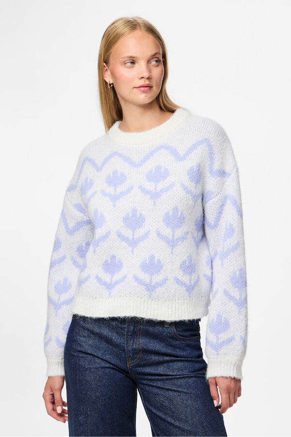 Pieces Floral print round neck sweater printed