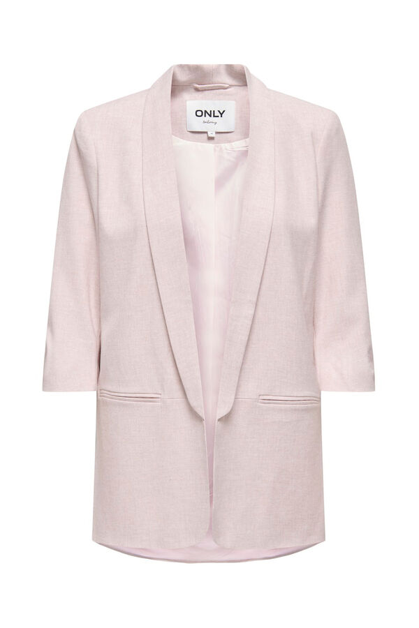 Only Offener Blazer mit Krempel&auml;rmeln Rosa