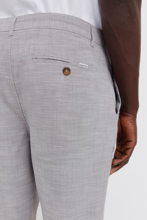 Springfield Bermude od chambray tkanine udobnog slim fit kroja Siva