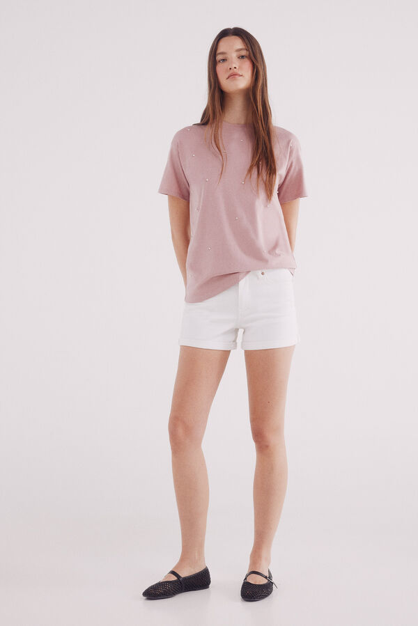 Springfield Camiseta frontal p&eacute;rola verde