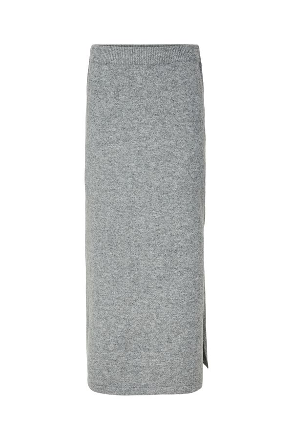 Pieces Knit long skirt grey