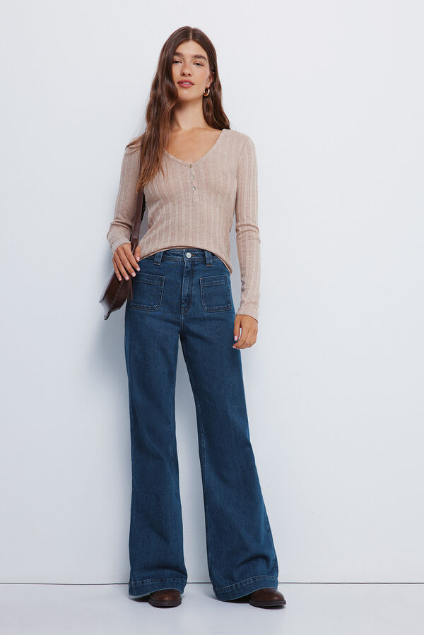 Springfield Baker's cut jersey-knit T-shirt nude