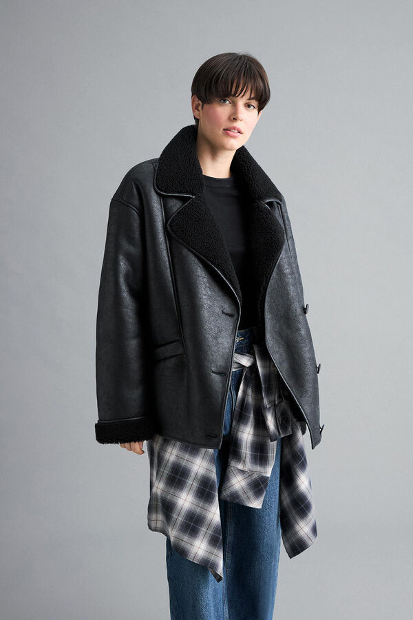 DeFacto Jacket with faux fur lining black
