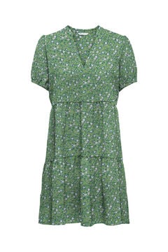 Springfield Short dress with short sleeves zöld