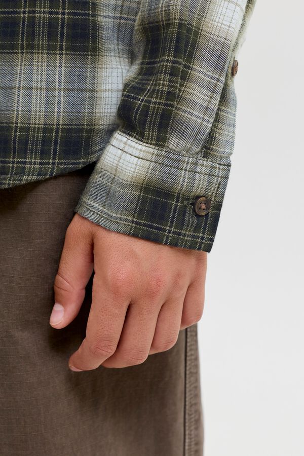Jack & Jones Junior 100% cotton flannel shirt green