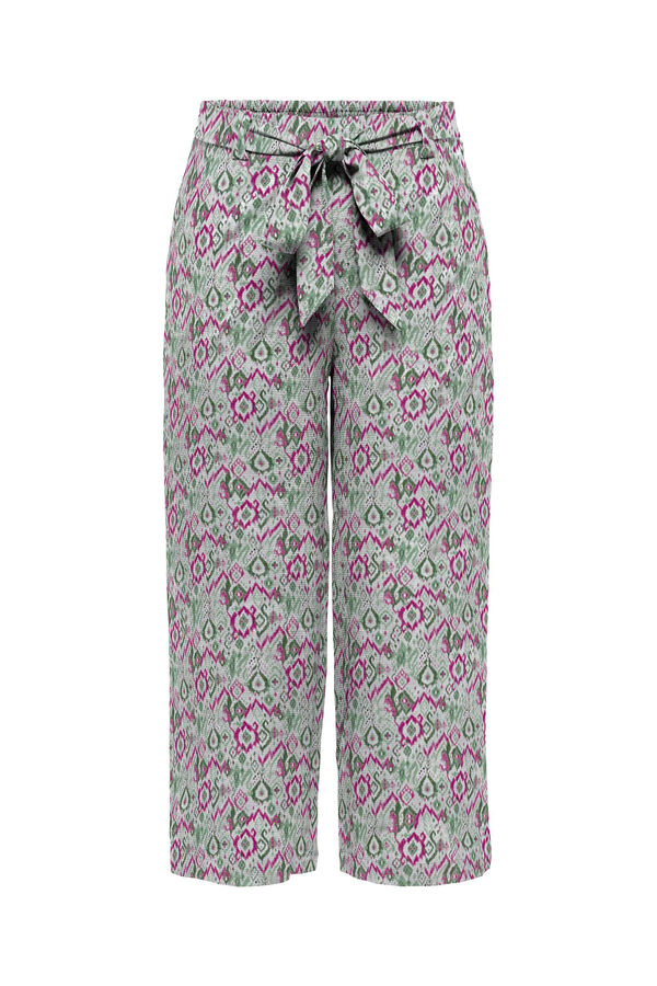 Springfield Flowing printed palazzo trousers ružičasta