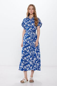 Springfield Vestido Camisero Flores beige