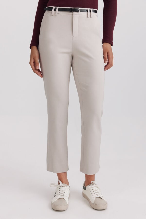 Springfield Cal&ccedil;as chino com cinto el&aacute;stico cru