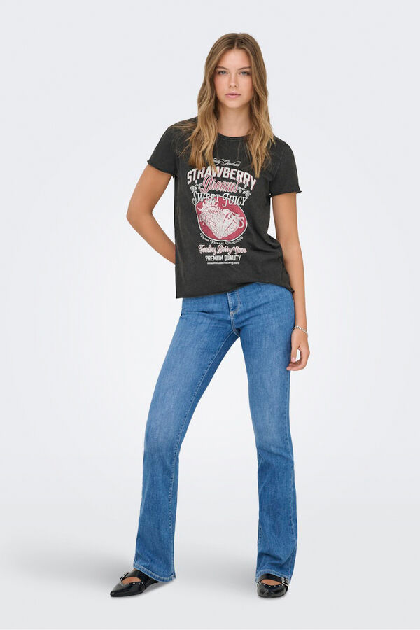 Only Printed short-sleeved T-shirt brown