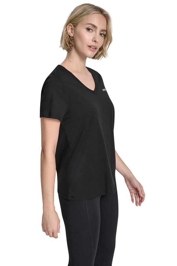 DKNY V-neck short sleeve T-shirt black