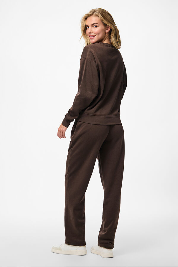 Pieces Sweatshirt básica castanho