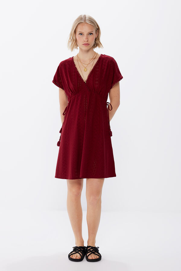 Springfield Short Swiss embroidery tunic dress red