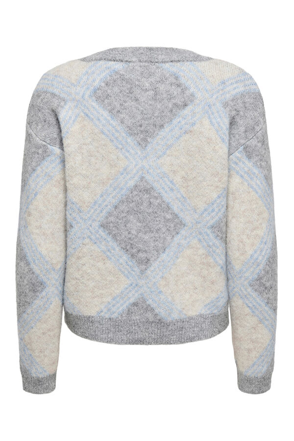 JDY V neck jumper grey