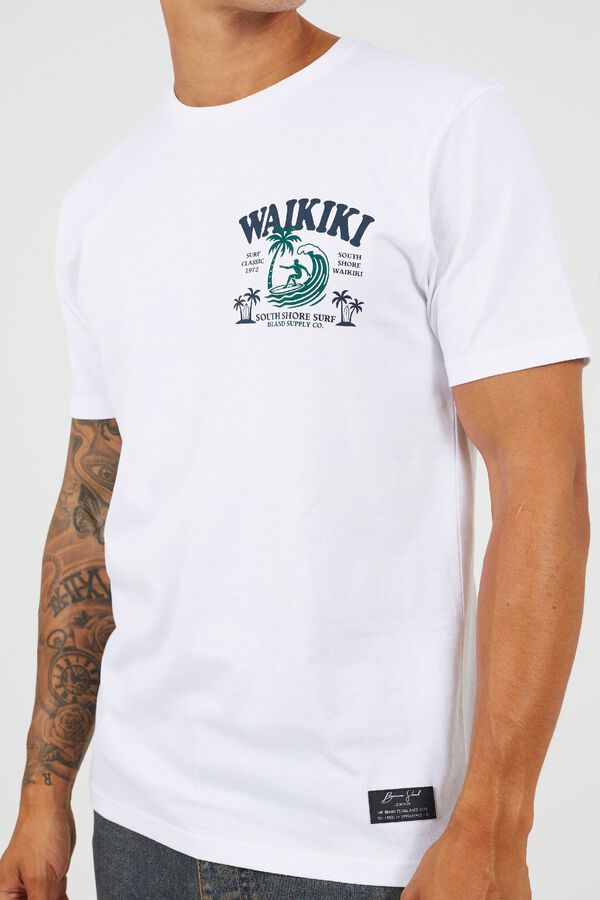 Brave Soul Printed short sleeve T-shirt white