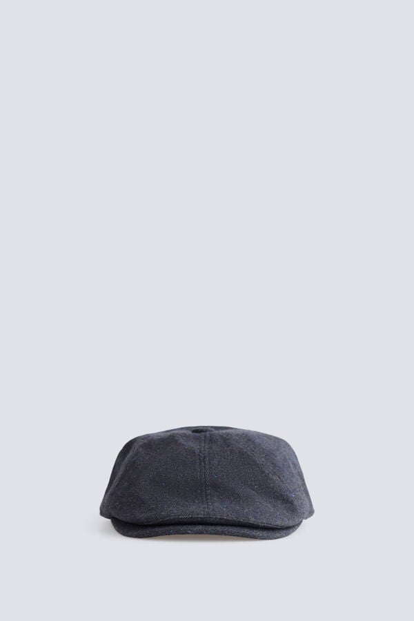 Springfield Wool blend flat cap blue