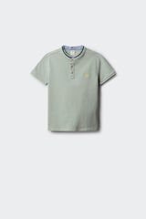 Springfield Kids Polo gola mao em chambray menino verde