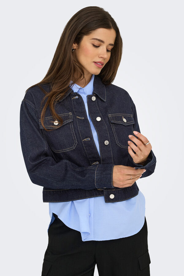 Only Denim jacket with pockets blue