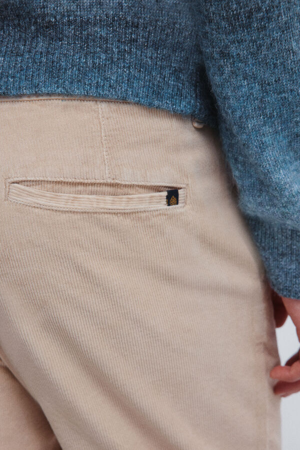 Springfield Pantalón chino pana lavada comfort slim fit beige