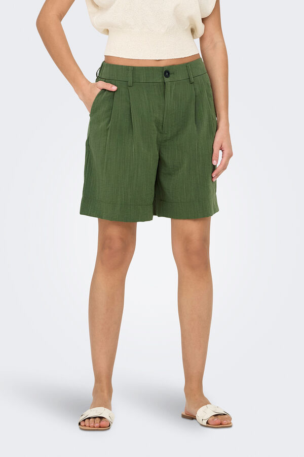 Only Bermudashorts mit B&uuml;gelfalten Gr&uuml;n