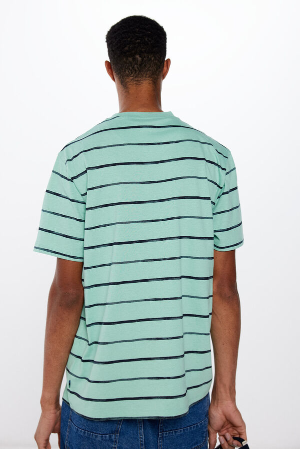 Springfield T-shirt rayures aquarelle vert