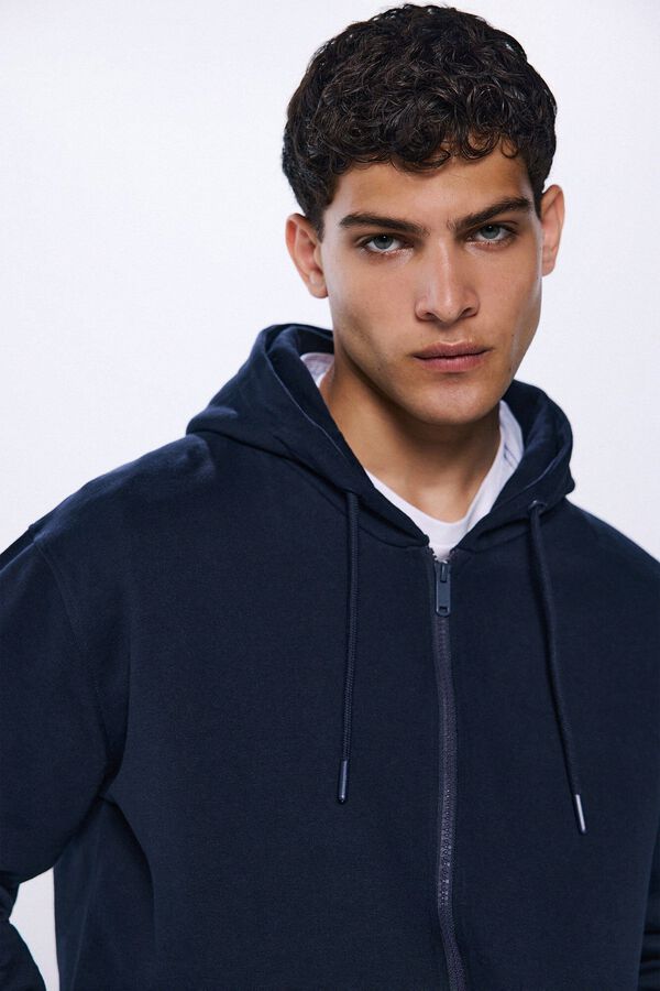 Springfield Essential zip-up hoodie blue