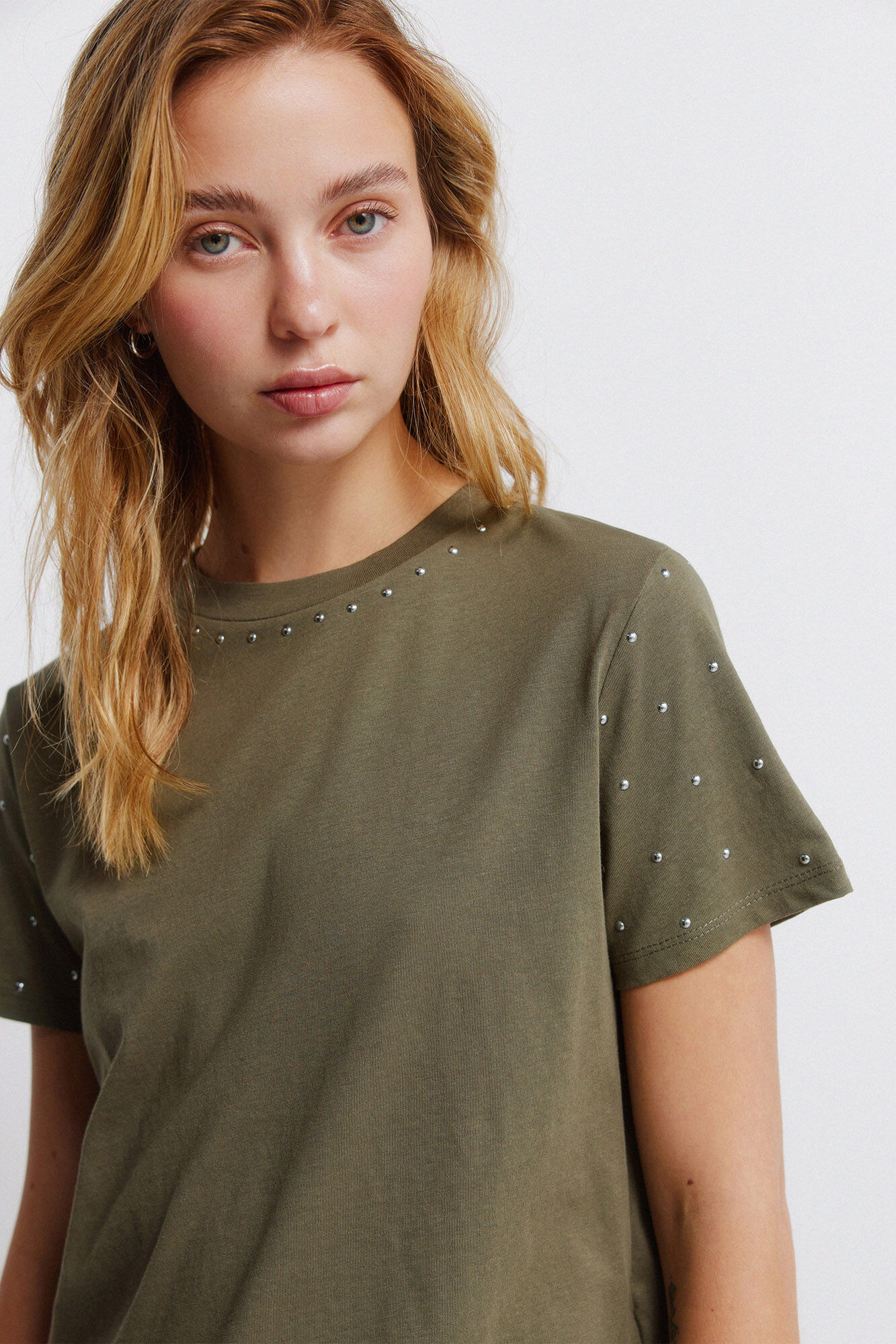 Springfield Camiseta tachas manga corta