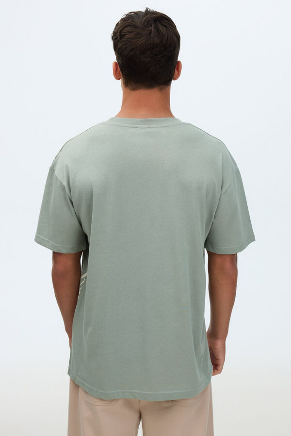 Inside T-shirt de manga curta tropical verde