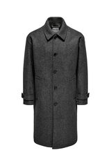 Only & Sons Abrigo de pa&ntilde;o largo negro