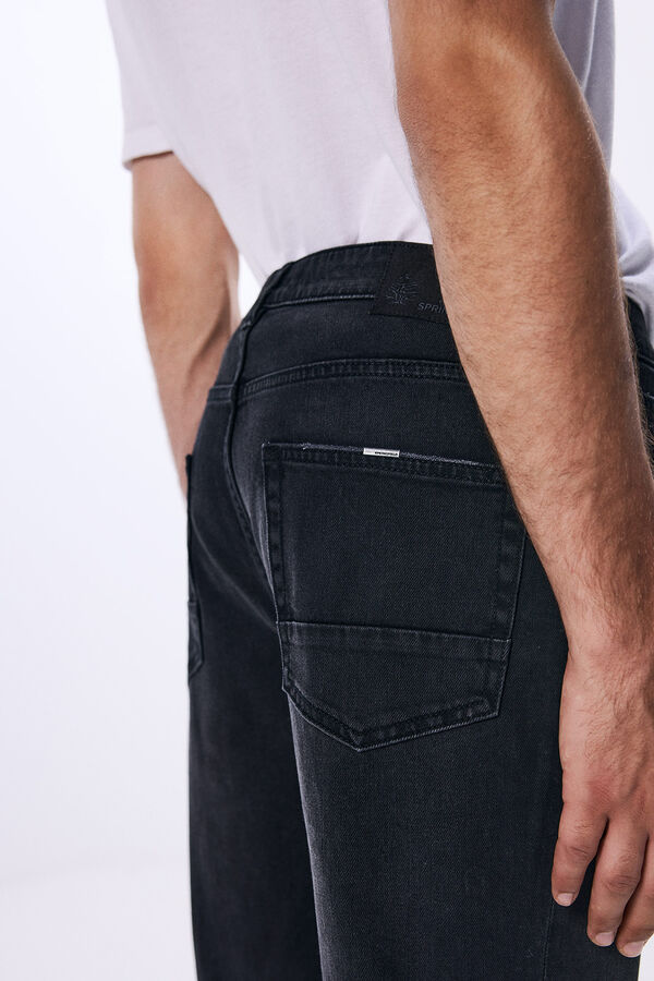 Springfield Regular fit black jeans tamnosiva