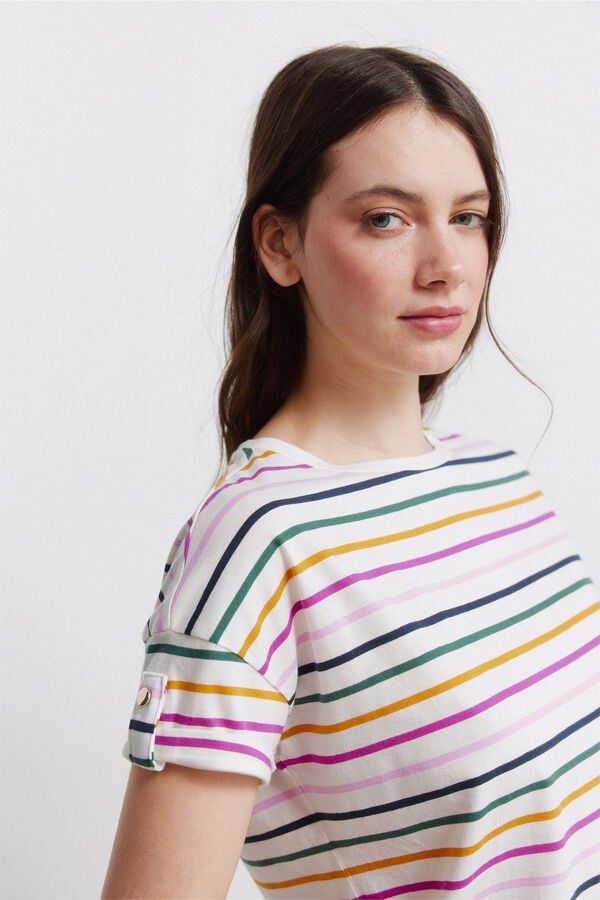 Springfield Striped short sleeve T-shirt beige