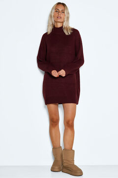 Noisy May vestido de malha canelada de gola alta