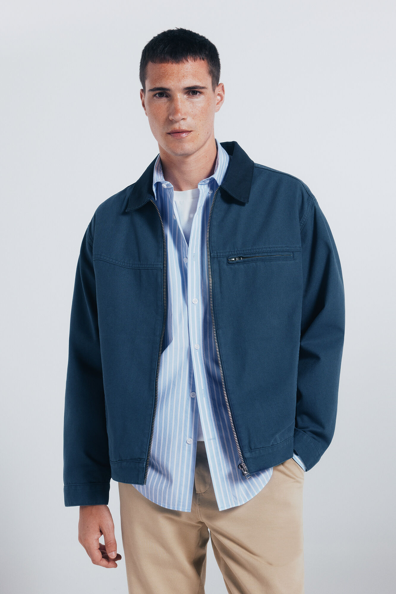 Springfield Contrast washed cotton jacket