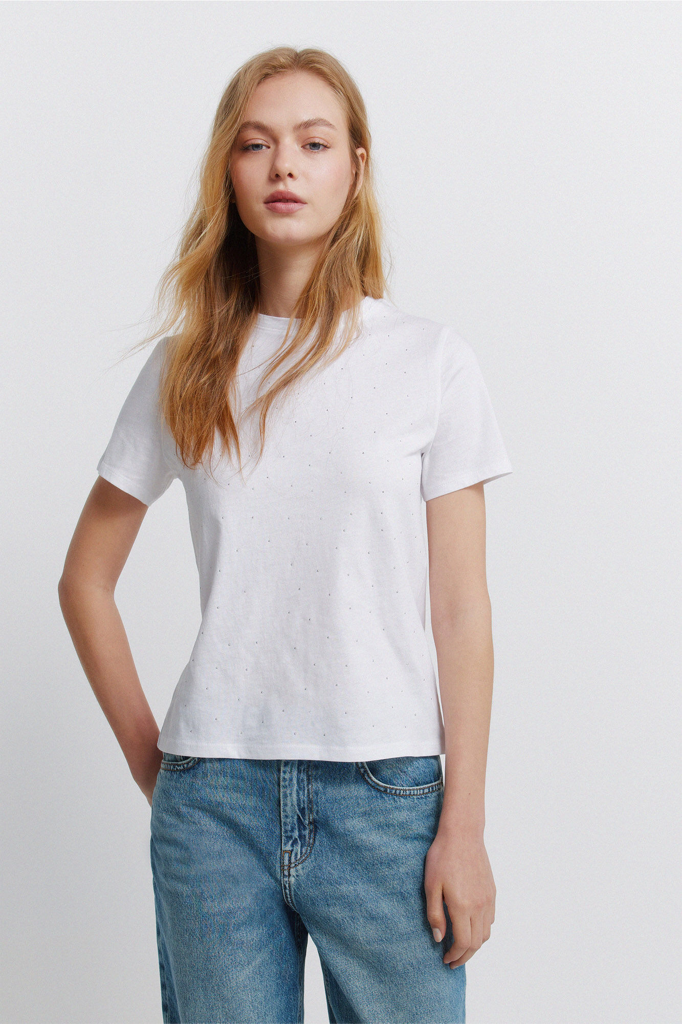 Springfield Gepunktetes Kurzarm-Shirt