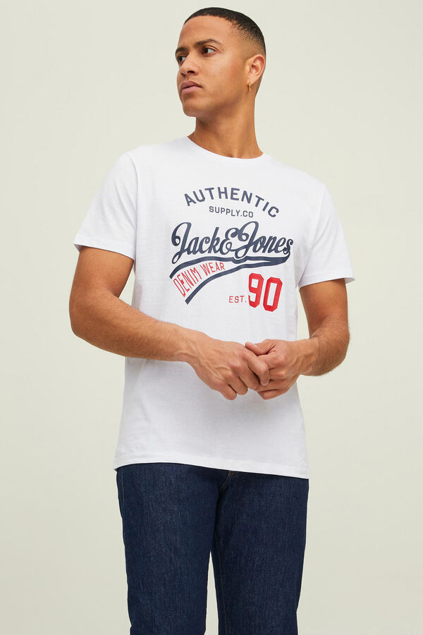 Springfield 3er-Pack T-Shirts Slim Fit Logo-Print schwarz