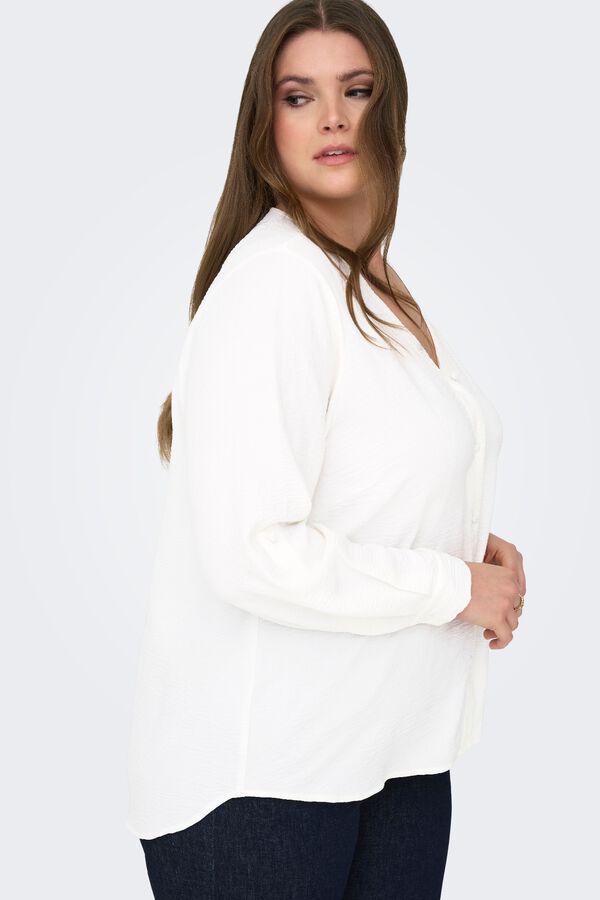 Only Carmakoma Camisa botonadura talla grande blanco