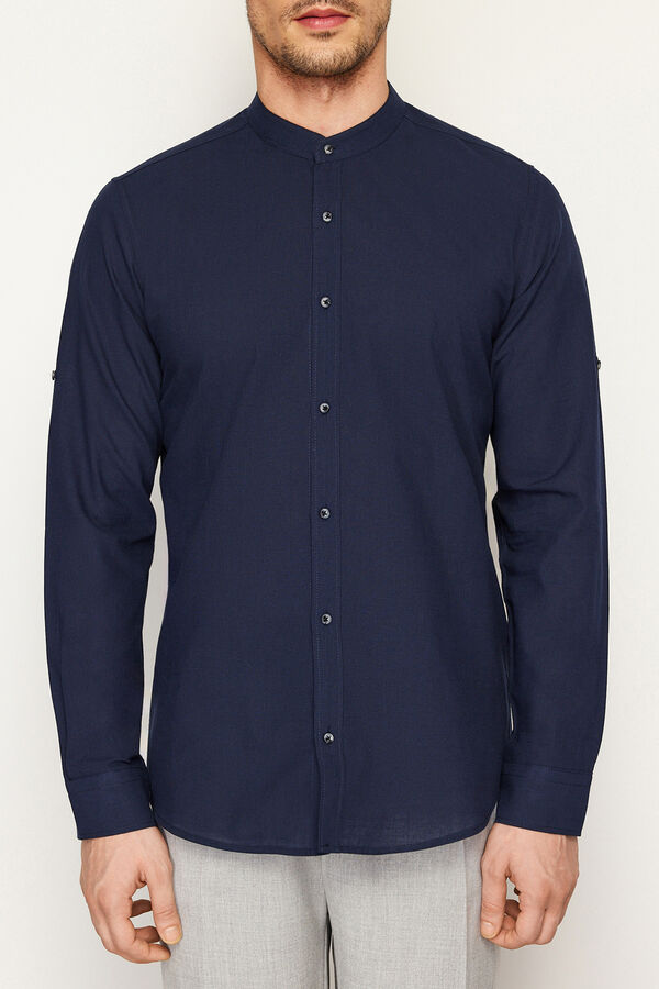 Trendyol Mandarin collar shirt blue