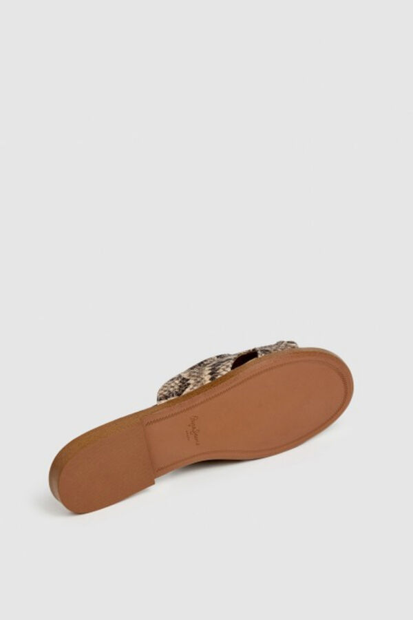 Pepe Jeans Sandalias planas estampadas beige