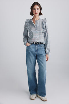 Springfield Checked ruffle blouse