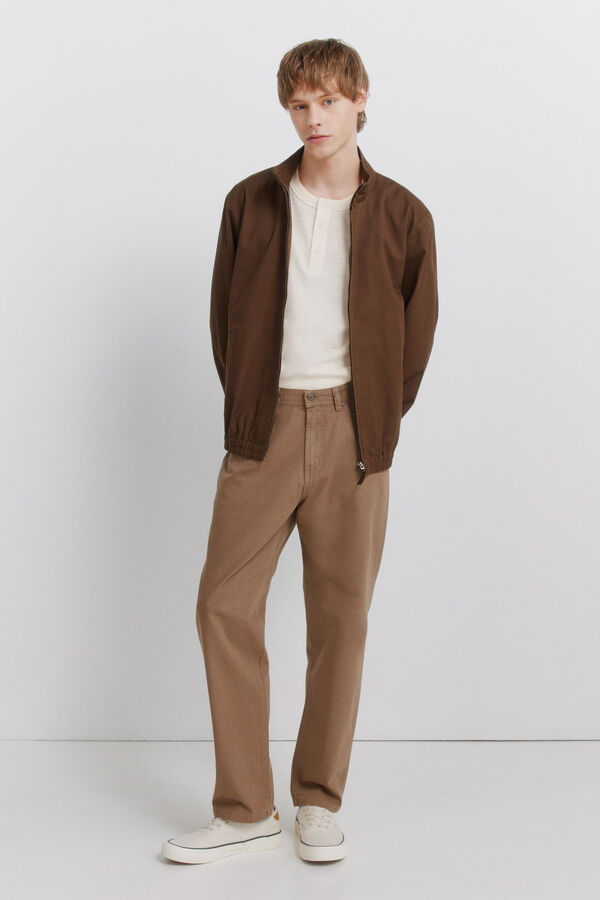 Springfield Checked placket long sleeve T-shirt white