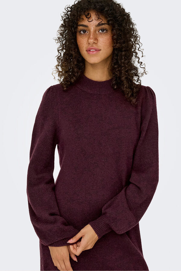 JDY Vestido corto punto rojo