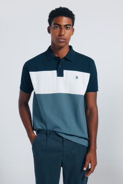 Springfield Regular fit color block piqu&eacute; polo shirt