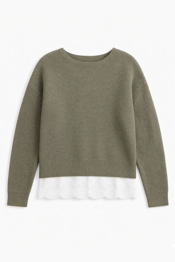 Springfield Lace knit jumper beige