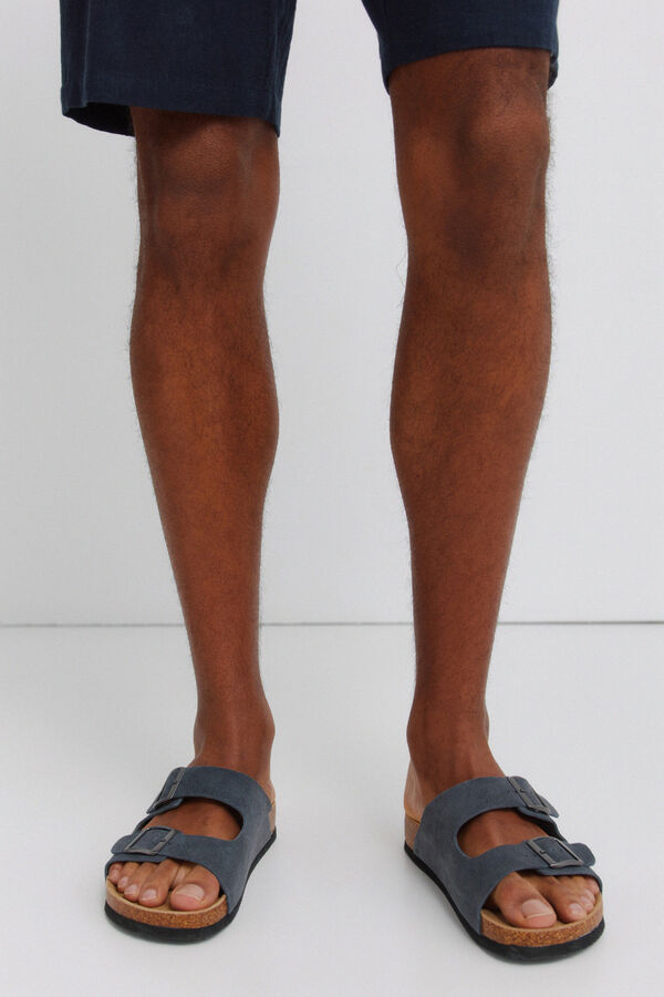 Springfield Leather double buckle sandal grey