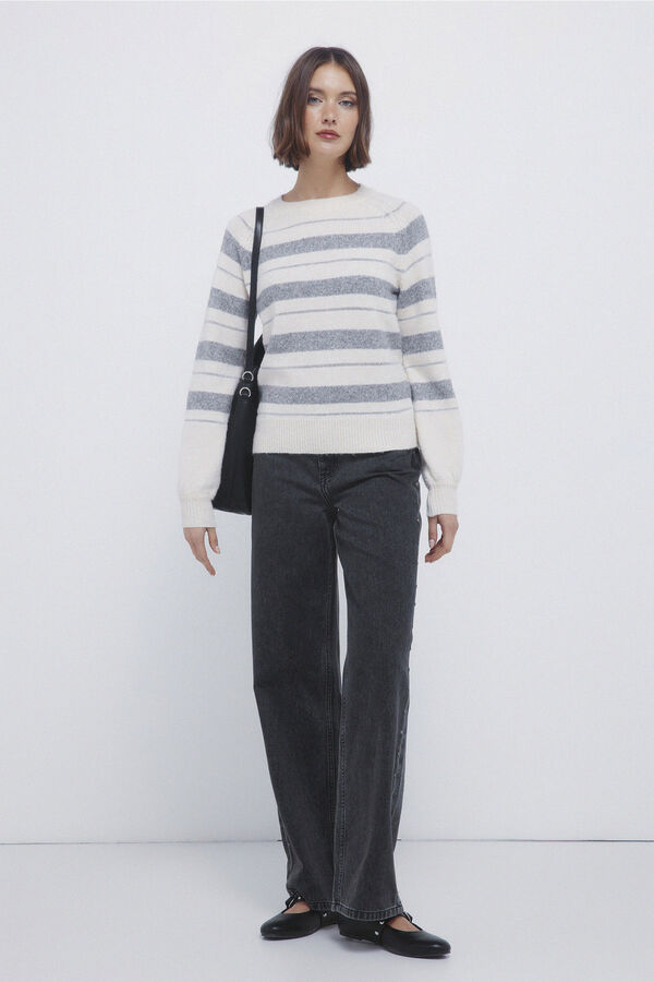 Springfield Lurex striped jumper beige