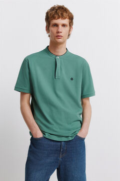 Springfield Piqu&eacute; Henley polo shirt slim fit