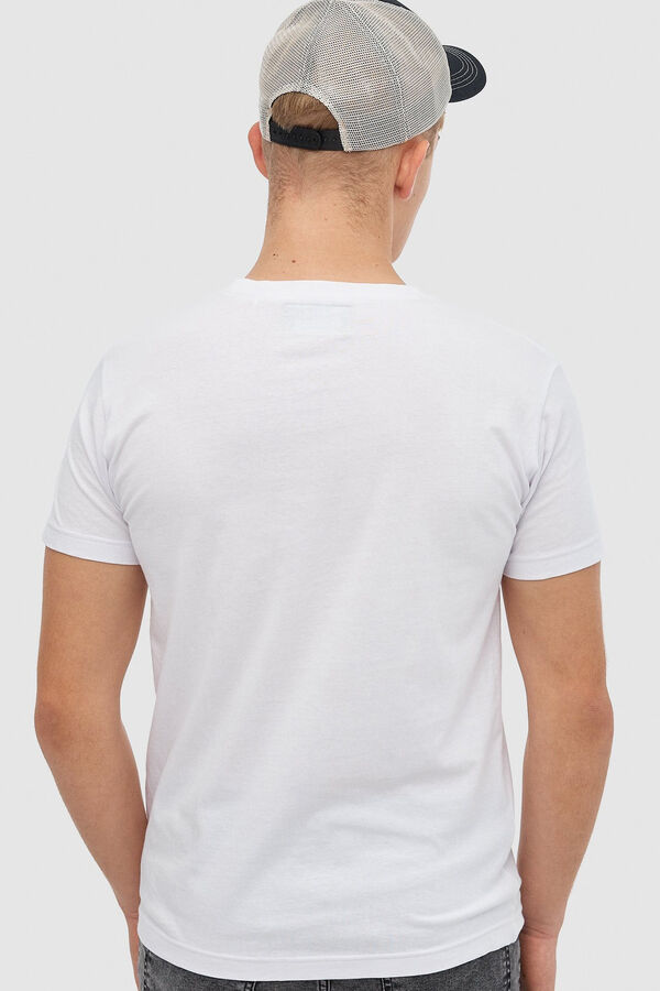 Springfield T-Shirt Totenkopf-Print blanco