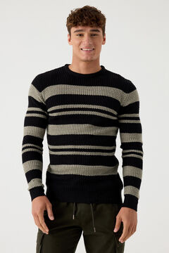 Springfield Striped jersey-knit jumper black