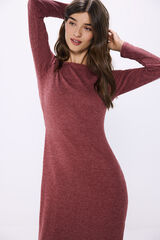 Springfield midi dress with back neckline deep red