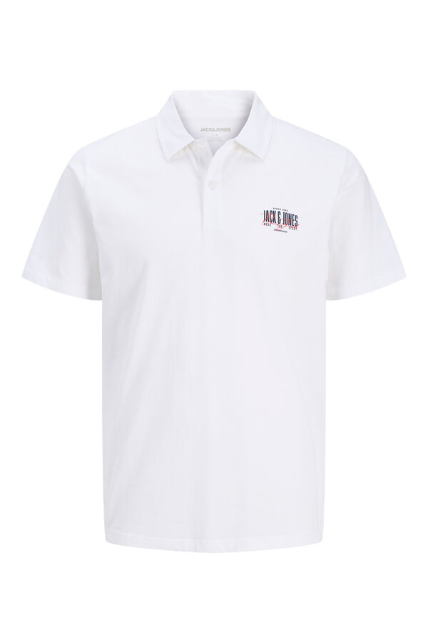 Jack & Jones Baumwoll-Poloshirt mit Logo Wei&szlig;