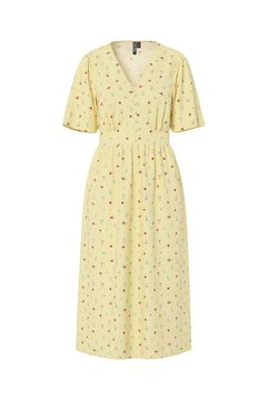 Pieces Bedrucktes kurz&auml;rmeliges midi-kleid